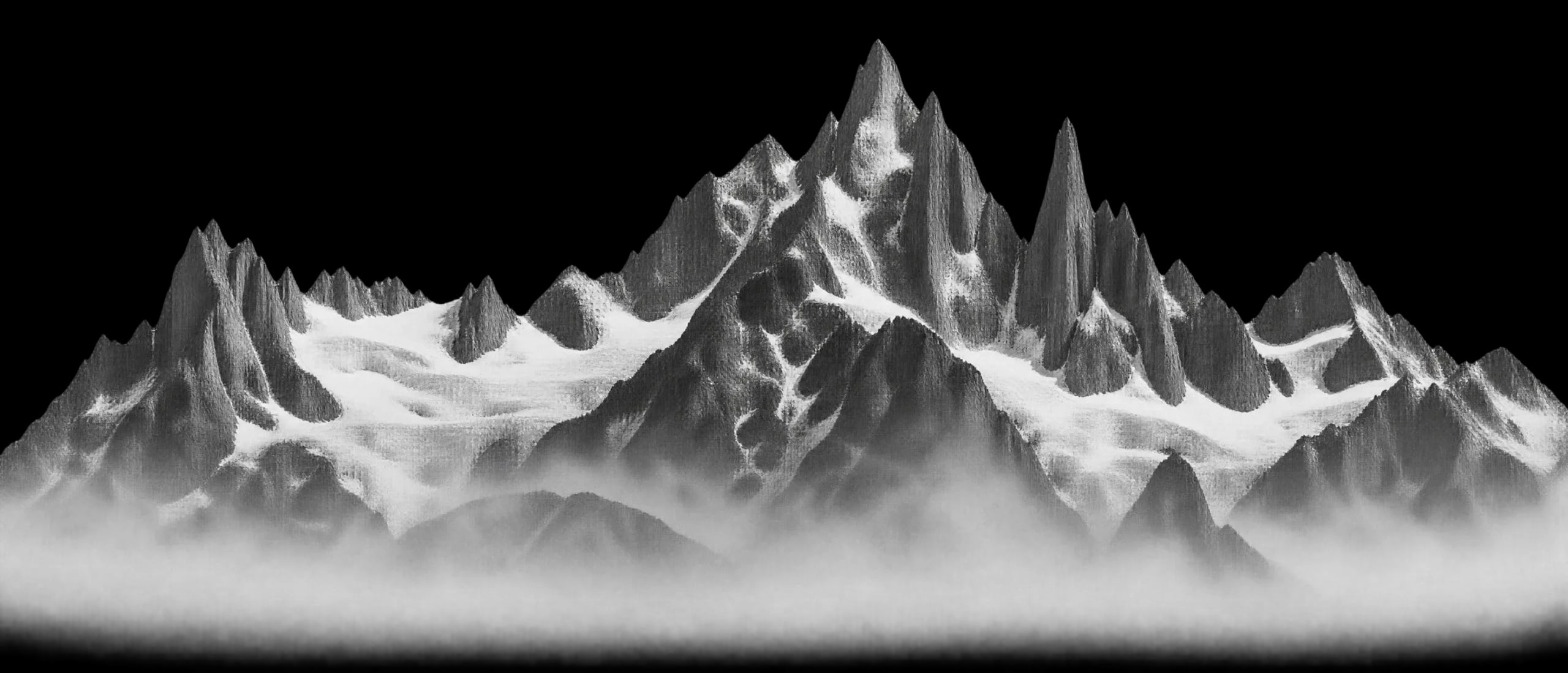 Granite peaks rising above the mist